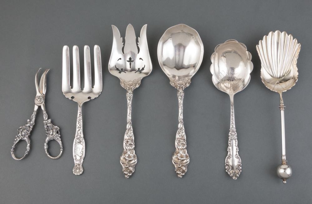 Appraisal: Good Group of Antique American Sterling Silver Serving Pieces incl