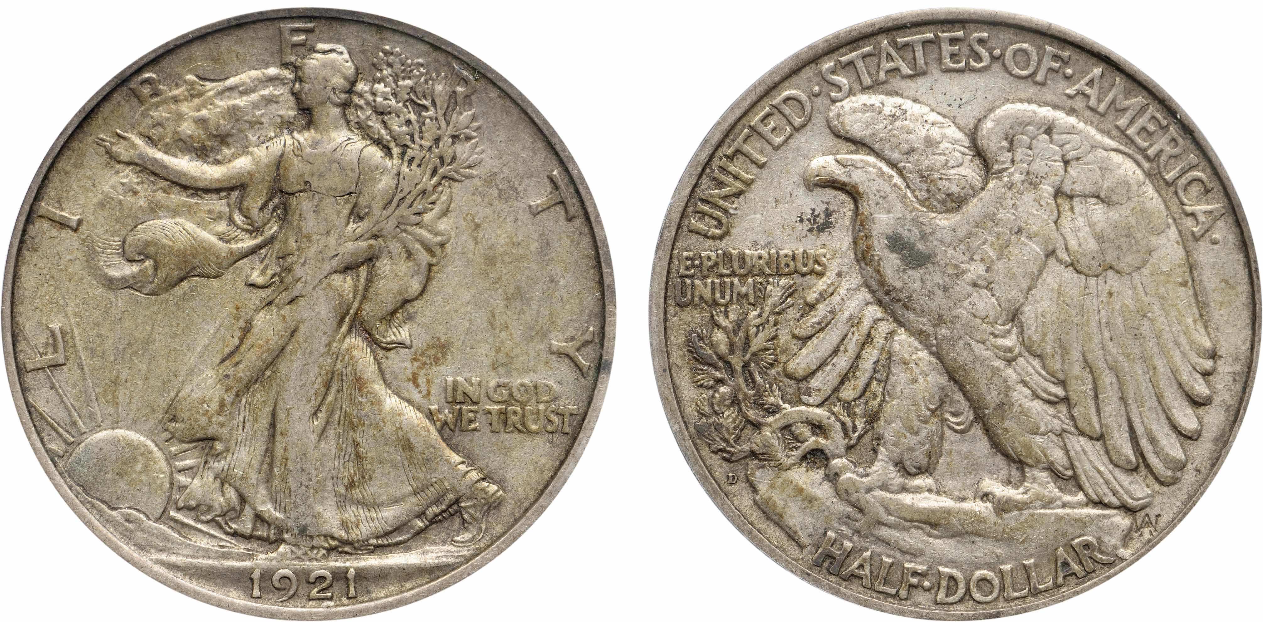 Appraisal: -D C XF PCGS This attractive low-mintage key Walking Liberty