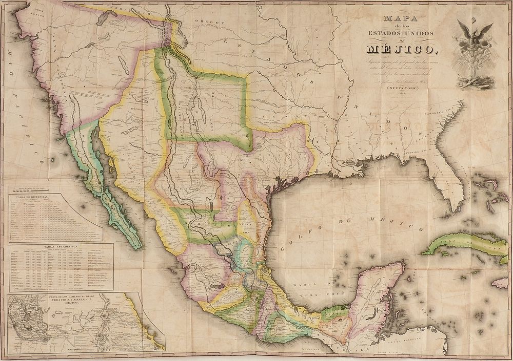 Appraisal: AN ANTIQUE MAP Mapa de los Estados Unidos de M