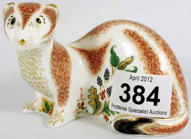 Appraisal: Royal Crown Derby Paperweight Stoat Boxed