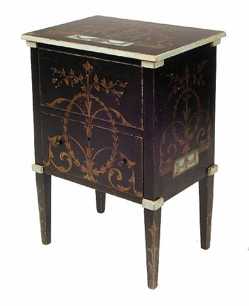 Appraisal: An Italian Neoclassical style paint decorated commode height width in