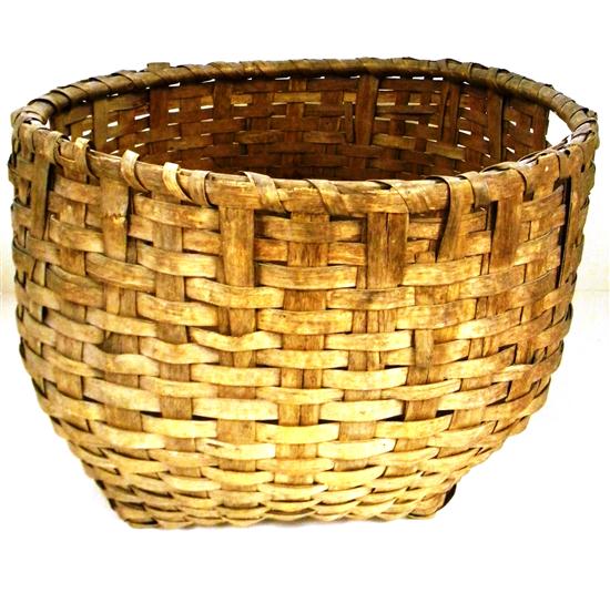 Appraisal: Round woven basket with double carrying handles minor loss ''