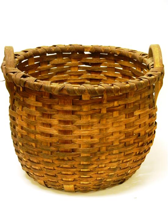 Appraisal: Large splint basket with two arched handles '' dia ''