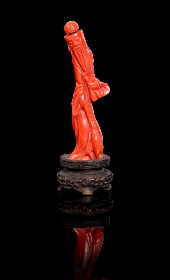 Appraisal: Sale Lot A Carved Red Coral Snuff Bottle in the