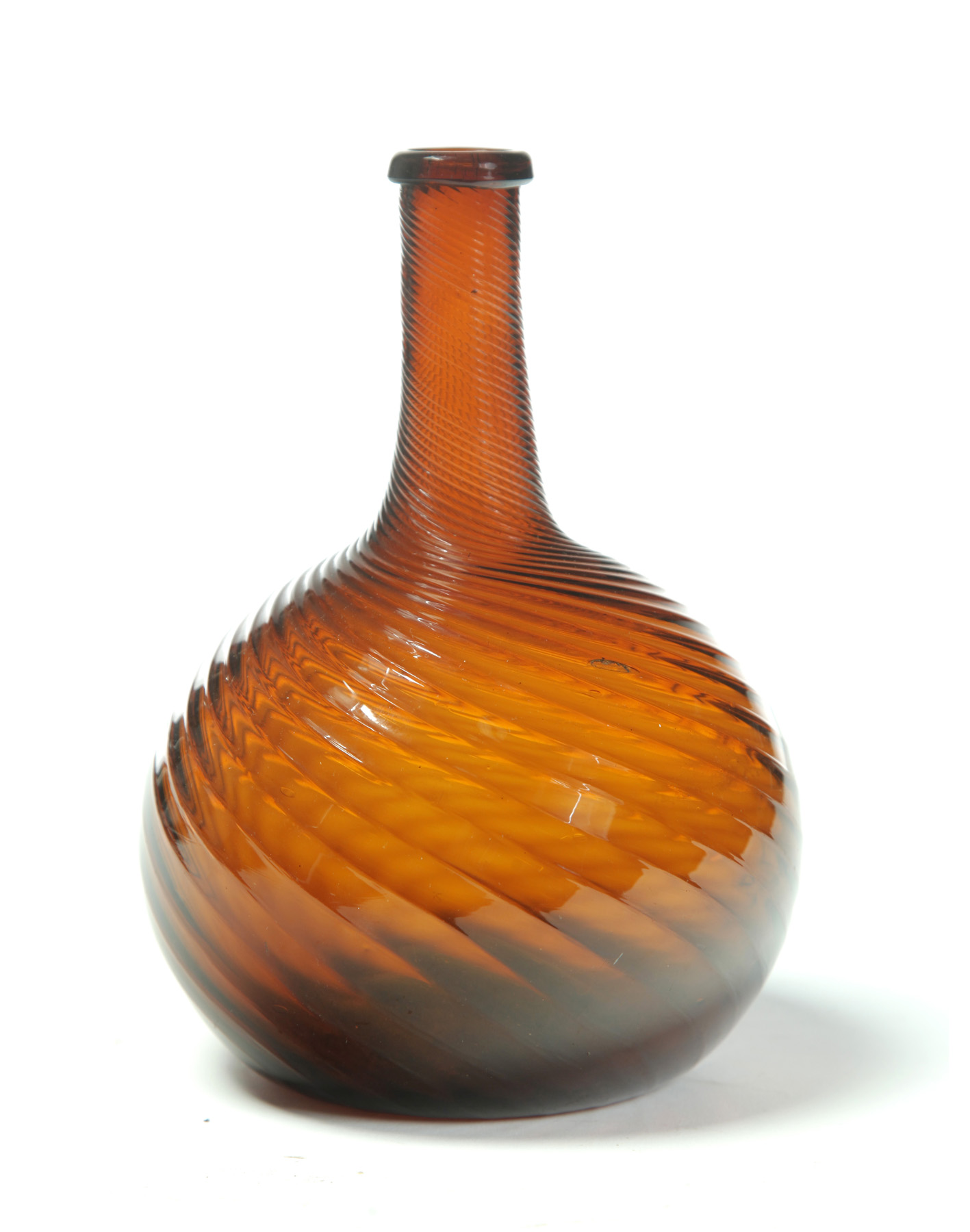 Appraisal: ZANESVILLE AMBER BOTTLE Second quarter - th century Blown globular