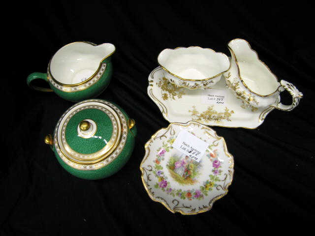 Appraisal: Pc Estate Porcelain Lot Dresden compote Wedgwood creamer sugar Hammersley