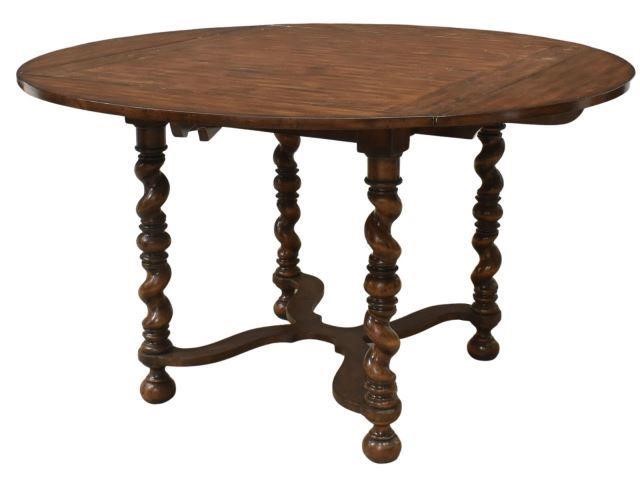 Appraisal: Rustic drop-leaf table late th c square tabletop demilune drop