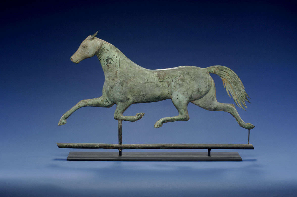 Appraisal: RUNNING HORSE WEATHERVANE IN VERDIGRIS SURFACE A L JEWELL AND