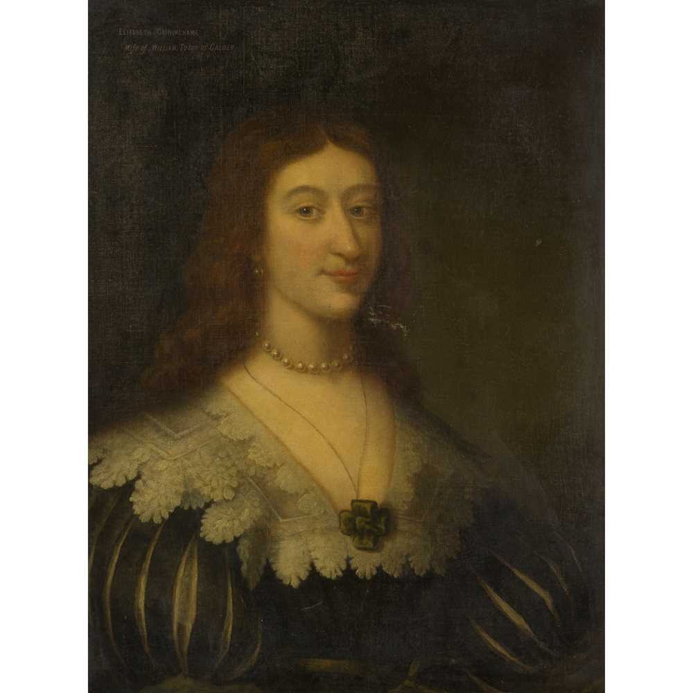 Appraisal: MANNER OF GEORGE JAMESONE HALF LENGTH PORTRAIT OF A LADY