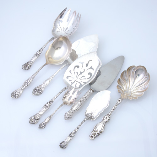 Appraisal: S Kirk Son repouss sterling flatware partial service for twelve