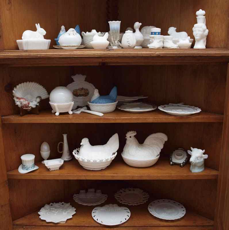 Appraisal: LARGE COLLECTION OF OPAQUE MILK GLASS Approx pieces to include