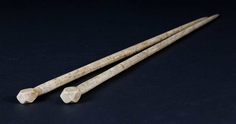 Appraisal: Pair of Whaler Made Whalebone Knitting Needles circa Pair of