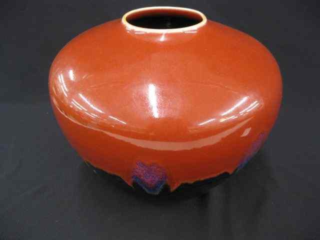 Appraisal: Studio Art Pottery Vase oxblood slip glaze '' tall ''