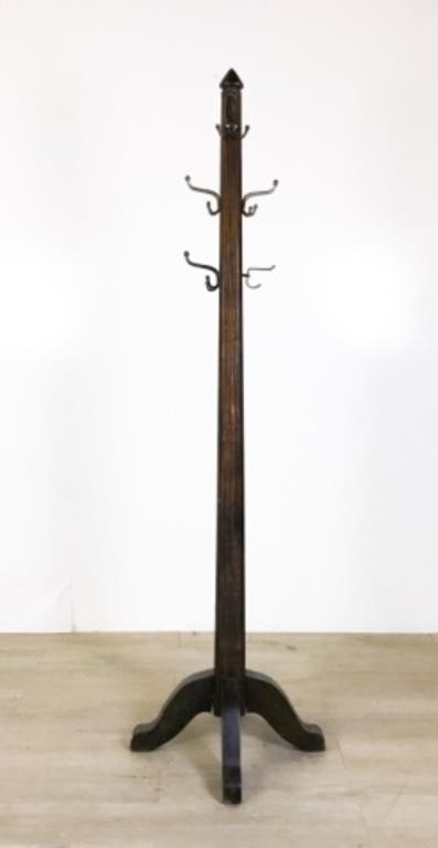 Appraisal: COAT TREEHat Tree Stand on Four Legs with Hooks Height