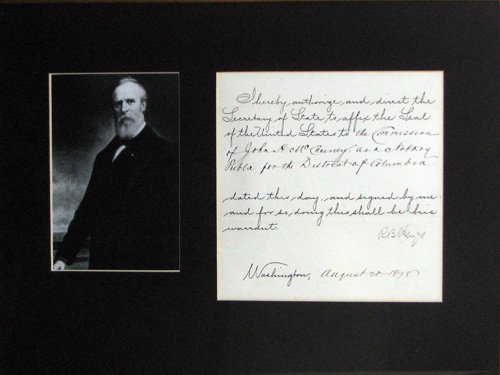 Appraisal: Title Rutherford B Hayes Signature on Authorization Document Accompanied by