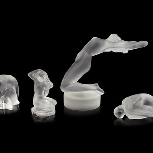 Appraisal: Four Lalique Nude Figures Second Half th Century Height of