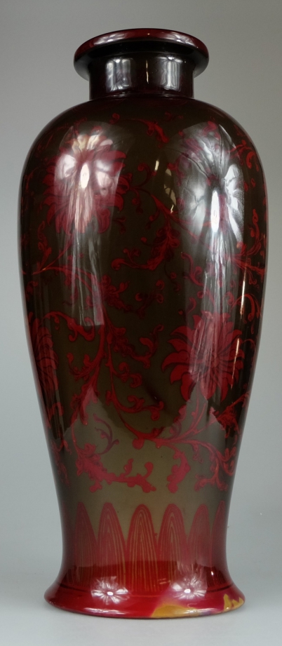 Appraisal: Bernard Moore large impressive flambe vase decorated all around with