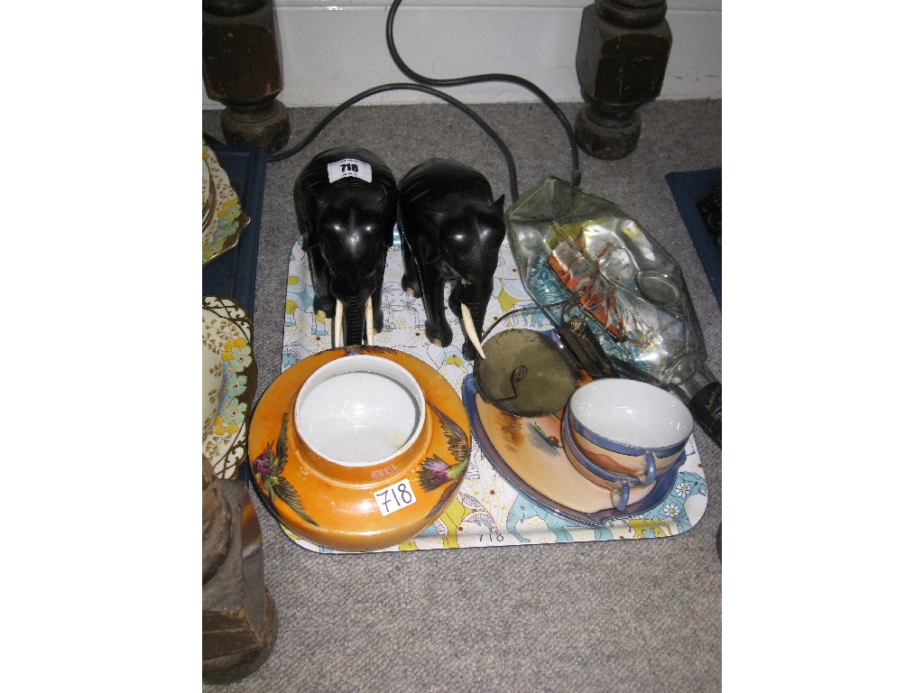 Appraisal: Tray lot of mixed items to include a ship in