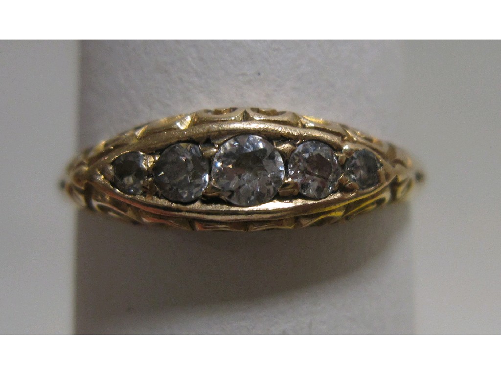 Appraisal: Victorian ct gold diamond five stone ring