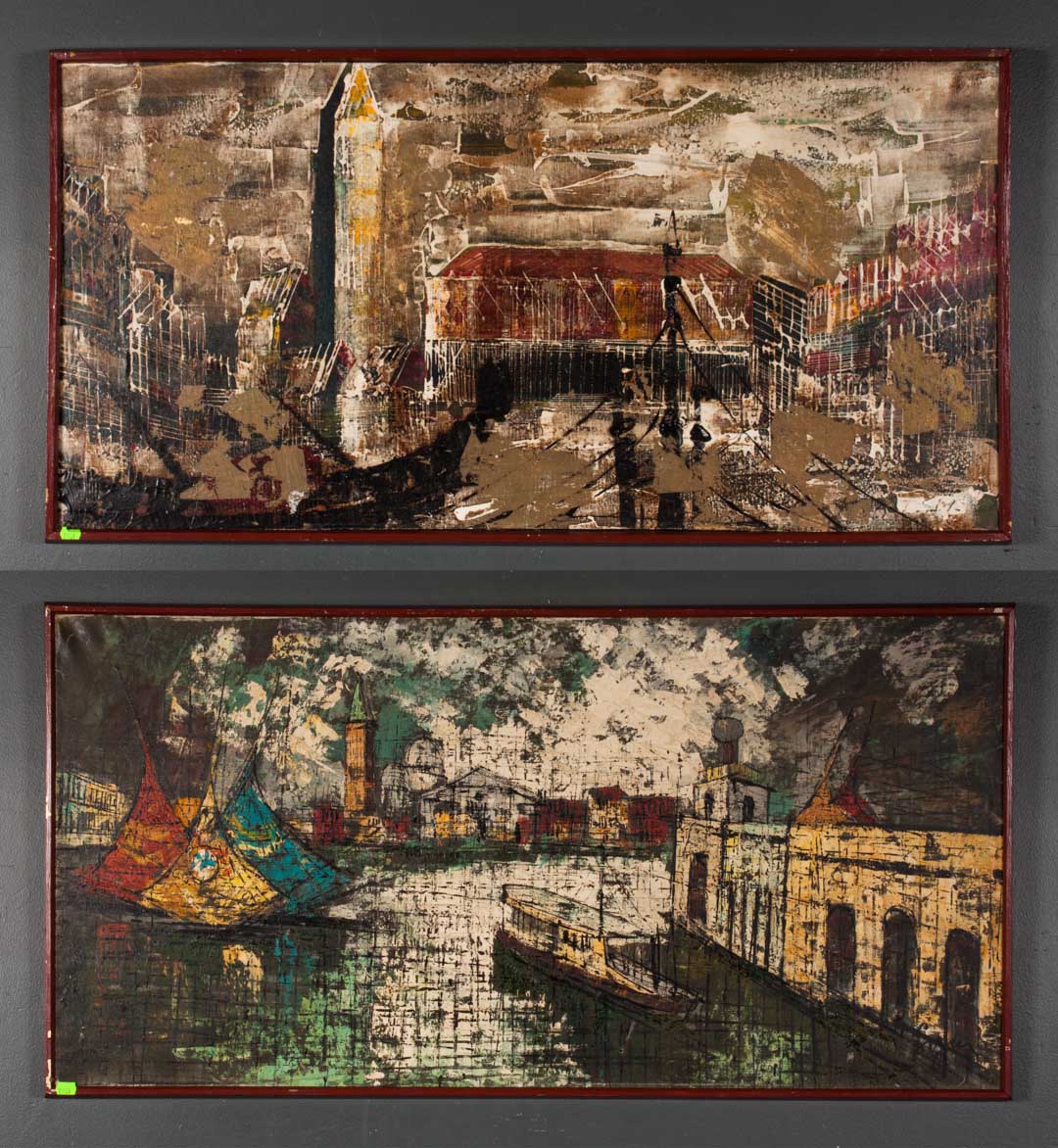 Appraisal: Artist Unknown th century Two Views of Venice Pair of