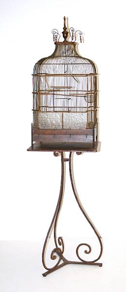 Appraisal: Furniture height of cage in width in height of stand