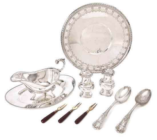 Appraisal: A Collection of Silverplate Articles comprising a Wallace silverplate tray