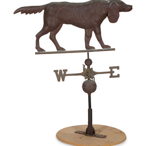 Appraisal: A Copper Bloodhound Weathervane with Directionals th Century Height x