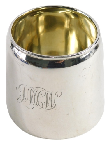 Appraisal: A George V silver and silver gilt jar with tapering