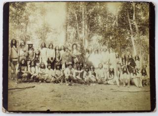 Appraisal: 's cabinet photo of Buck Taylor with Indians Buffalo Bill