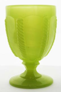 Appraisal: th c pattern molded egg cup light yellow green cable