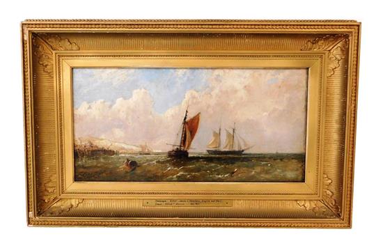 Appraisal: James E Meadows British - Seascape oil on canvas depicting