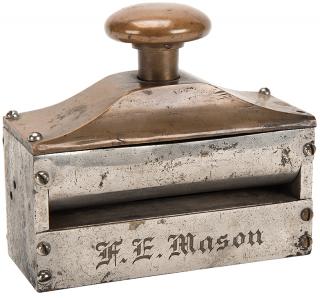 Appraisal: F E Mason Brass Steel Card Trimmer American ca Mason