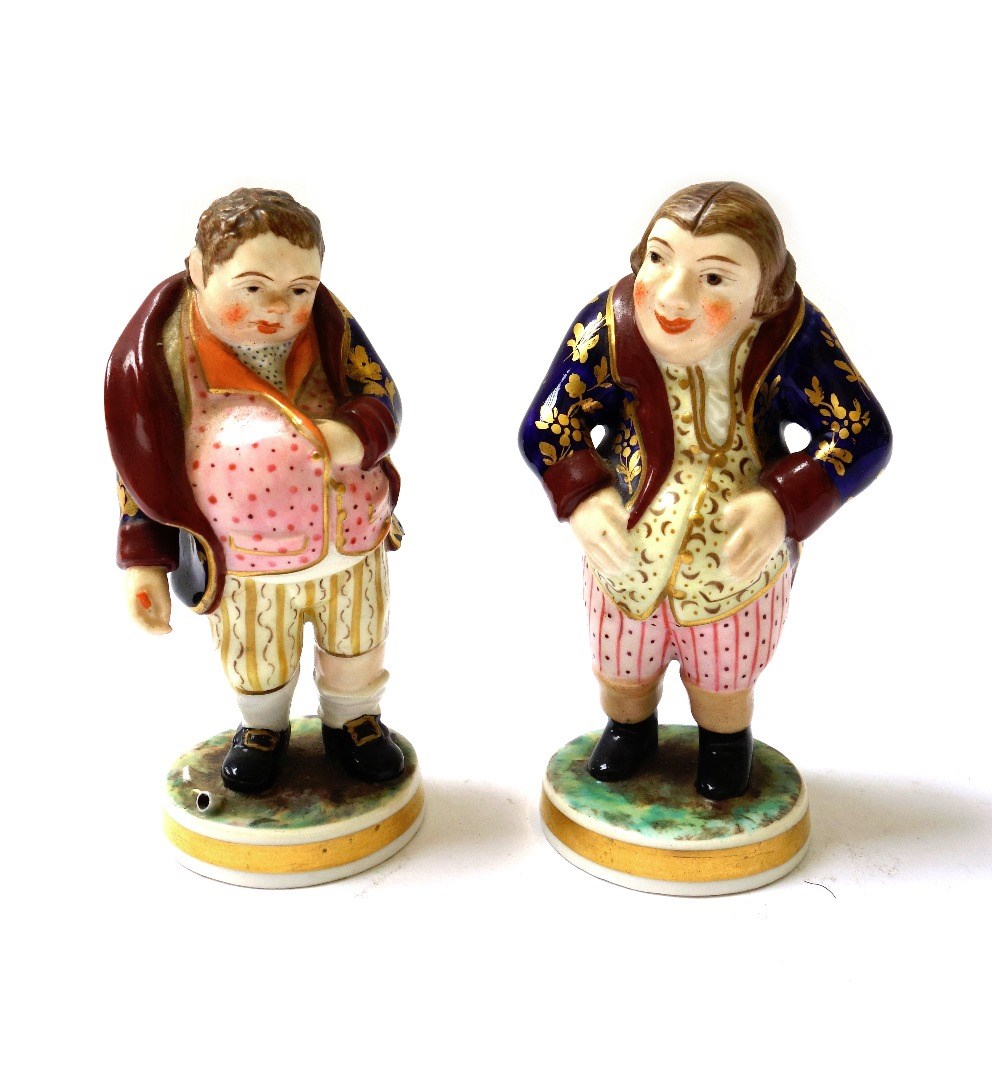 Appraisal: Two Stevenson Hancock Derby figures of topers late th early