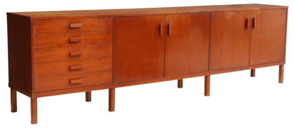 Appraisal: Italian mid-century modern teak sideboard c s case fitted with