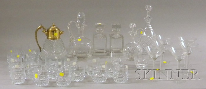 Appraisal: Thirty-one Pieces of Colorless Cut and Molded Glass Barware a