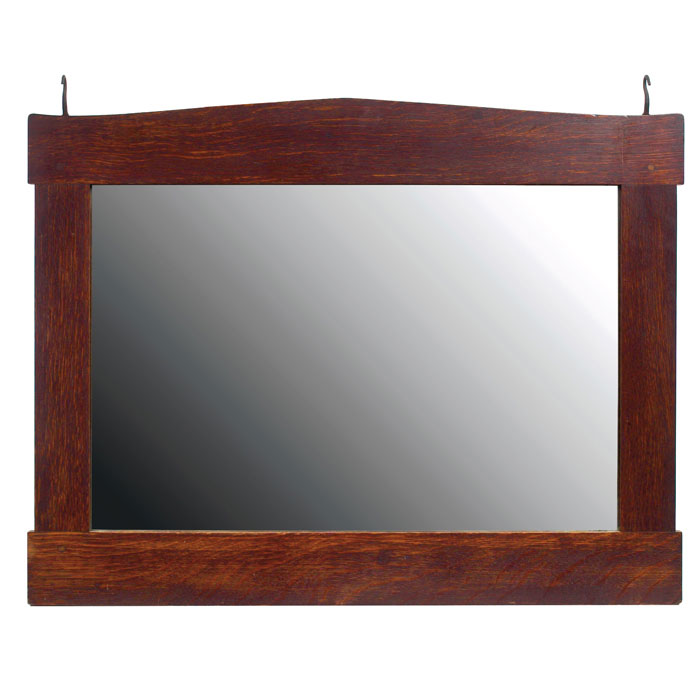 Appraisal: Gustav Stickley mirror similar to peaked top rail over a