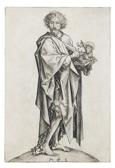 Appraisal: MARTIN SCHONGAUER Saint John the Baptist Engraving circa x mm