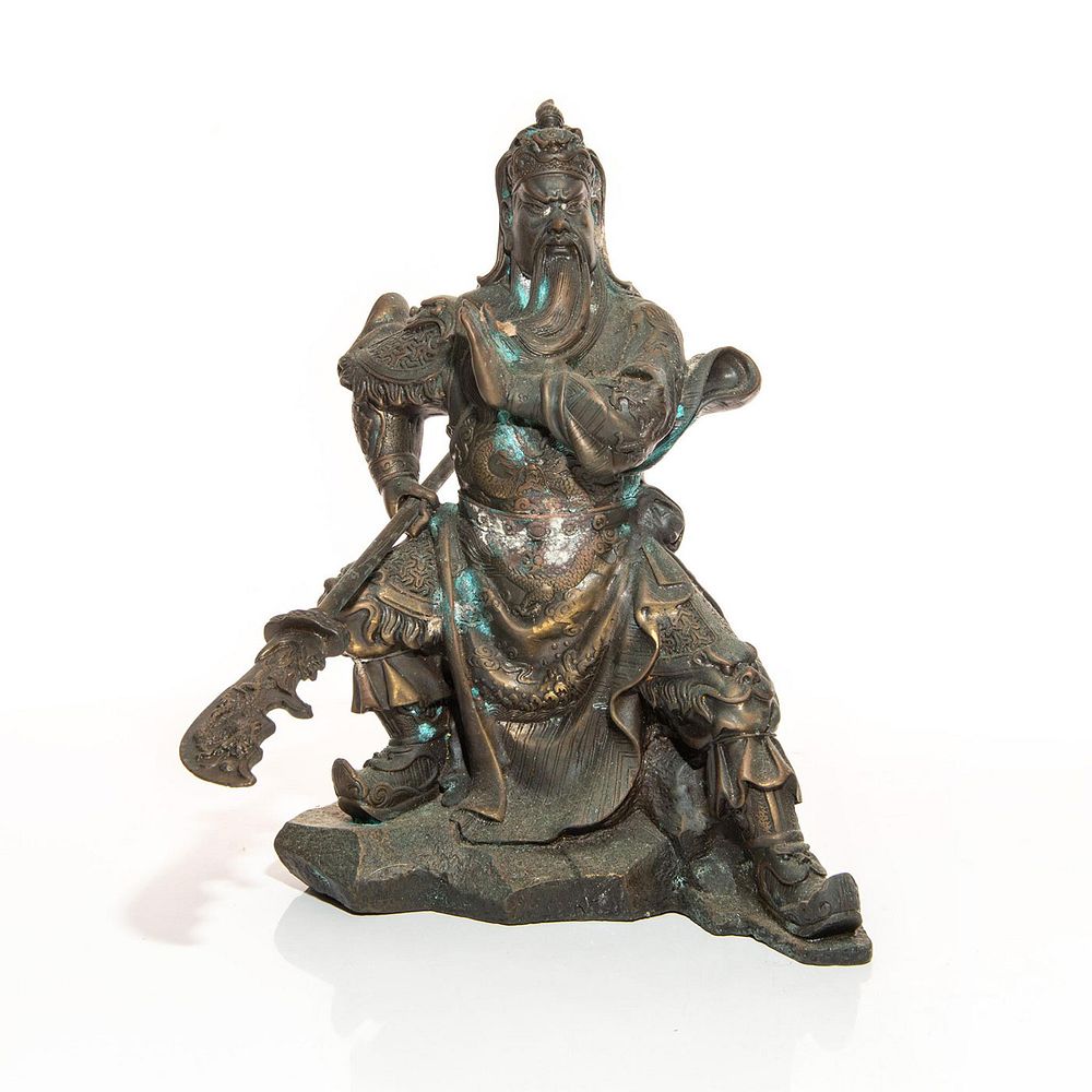 Appraisal: VINTAGE BRONZE STATUE OF ANCIENT CHINESE WARRIOR GUAN YU Hand