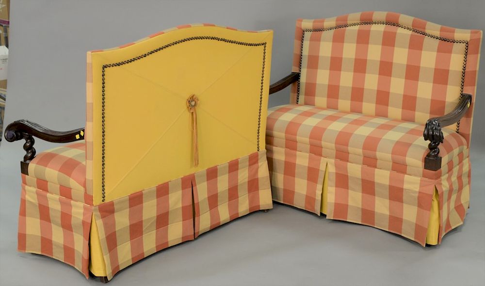 Appraisal: Pair of upholstered benches attributed to Ralph Lauren lg in