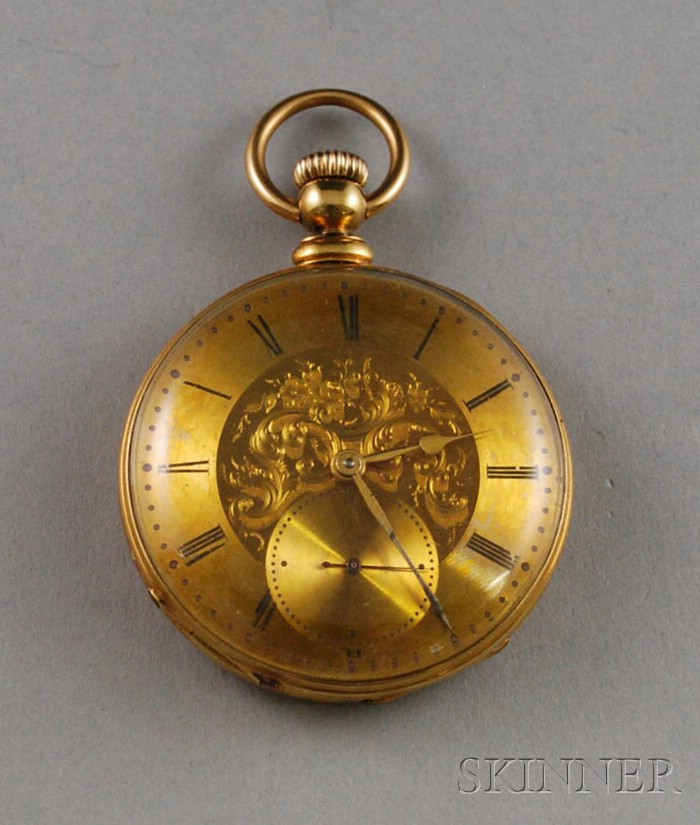 Appraisal: Open-face English Pocket Watch with engraved face and case and