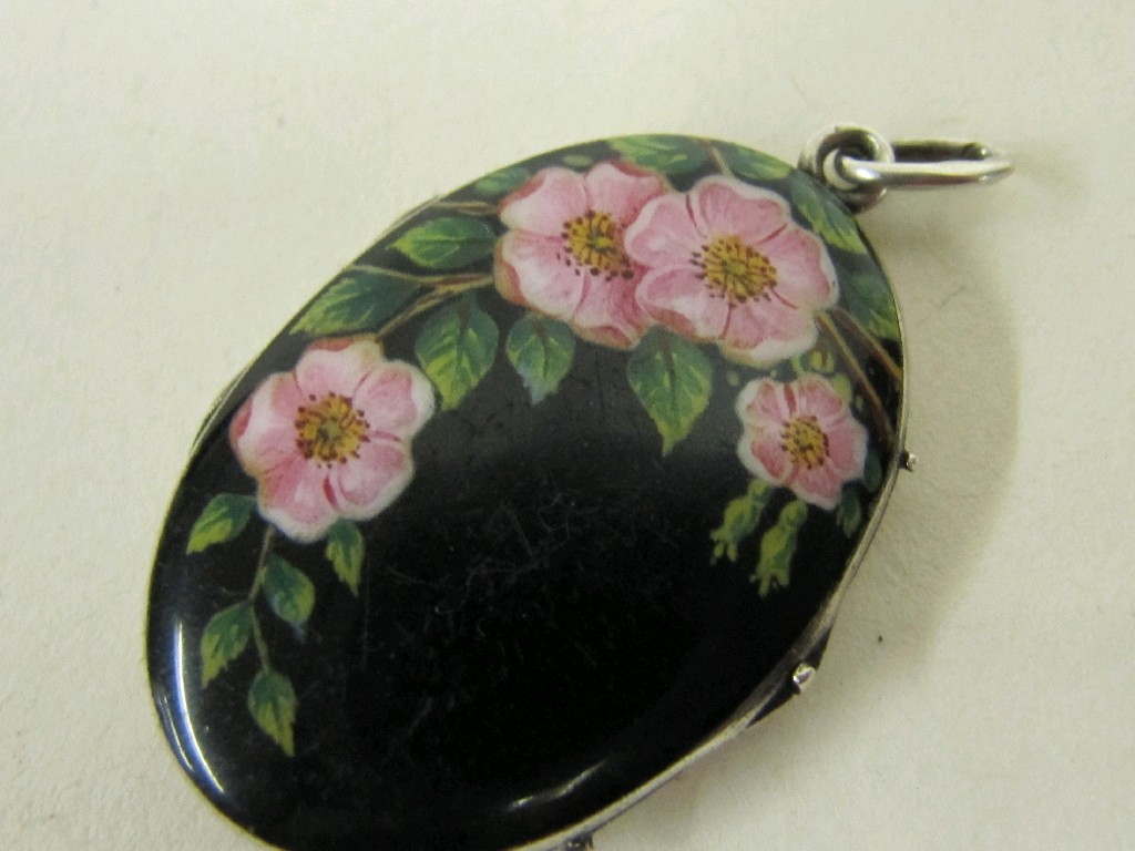 Appraisal: Victorian silver and enamelled photolocket