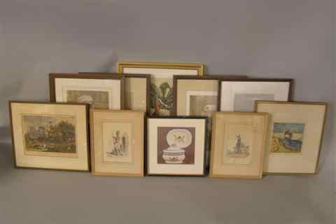 Appraisal: A GROUP OF TWELVE VARIOUS PRINTS AND PHOTOREPRODUCTIONS ALONG WITH