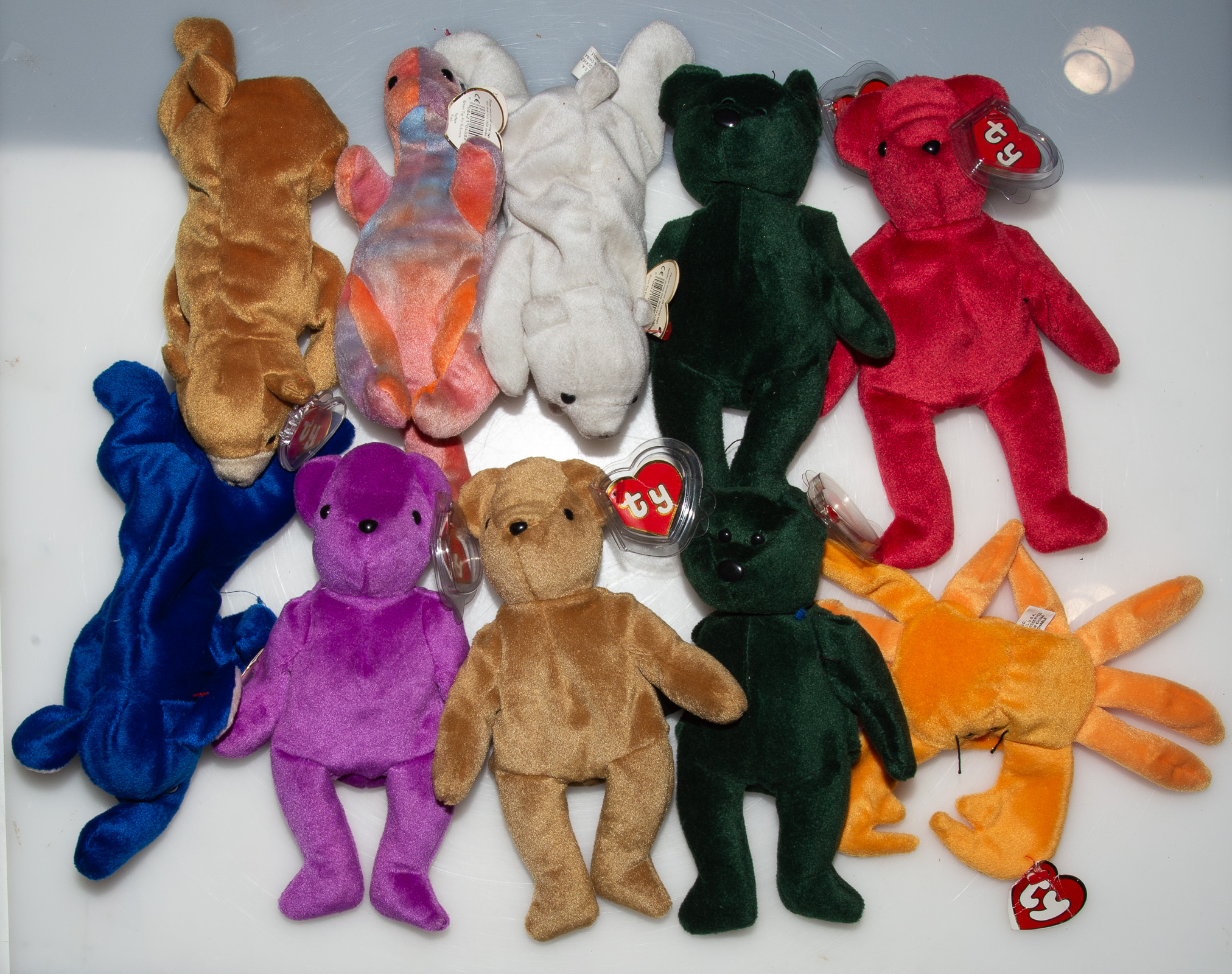 Appraisal: TY ORIGINAL BEANIE BABIES Includes Rex the Dinosaur Peanut the