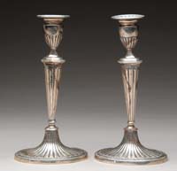 Appraisal: PAIR OF GORHAM STERLING CANDLESTICKS Federal style weighted candlesticks with