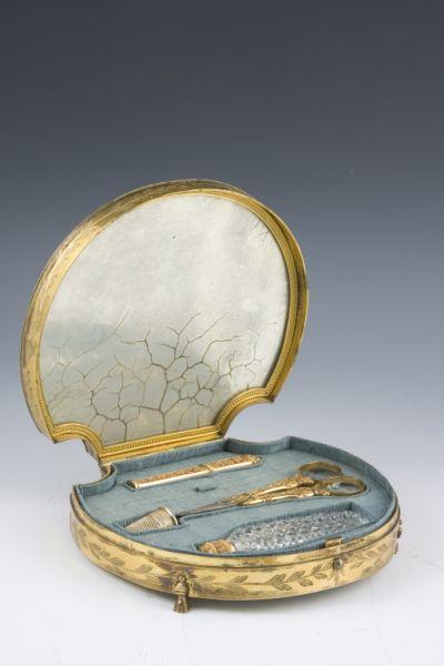 Appraisal: Mother of Pearl and Vermeil Etui th c case of