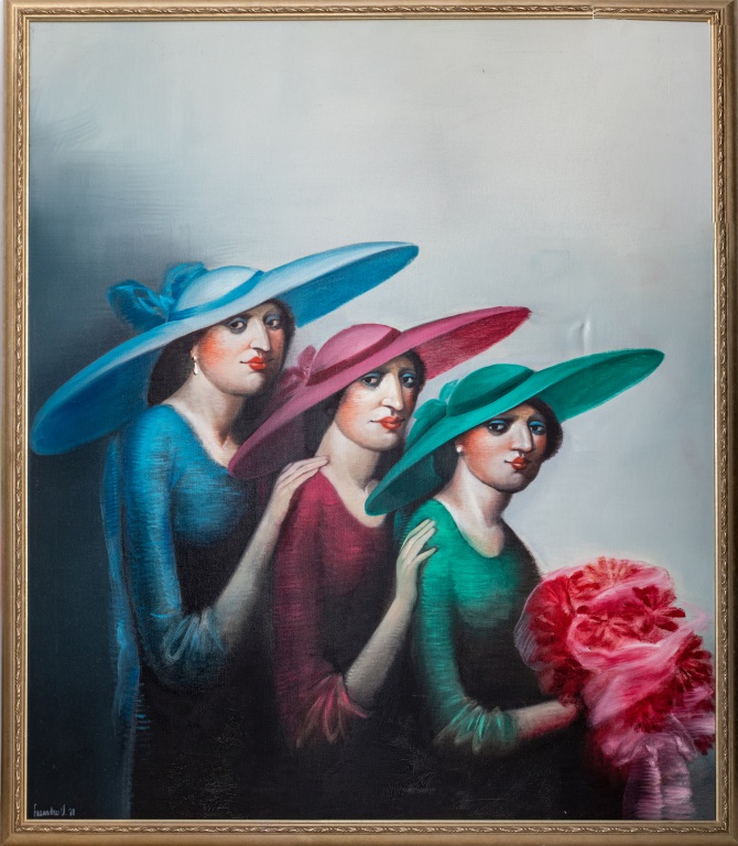 Appraisal: LEANDRO VELASCO THREE LADIES DATED Leandro Velasco Columbian b Three