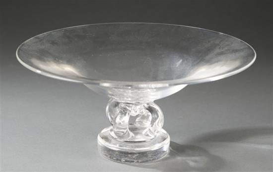 Appraisal: Steuben glass pedestal bowl Pedestal bowl with applied circular base