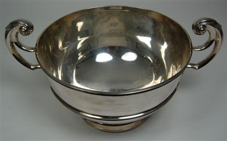 Appraisal: A Victorian silver punch bowl Charles Stuart Harris London the