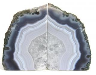 Appraisal: Pair of Agate Chalcedony Geode Book Ends Pair of Agate