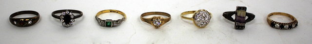 Appraisal: SEVEN RINGS to include and early th century white metal